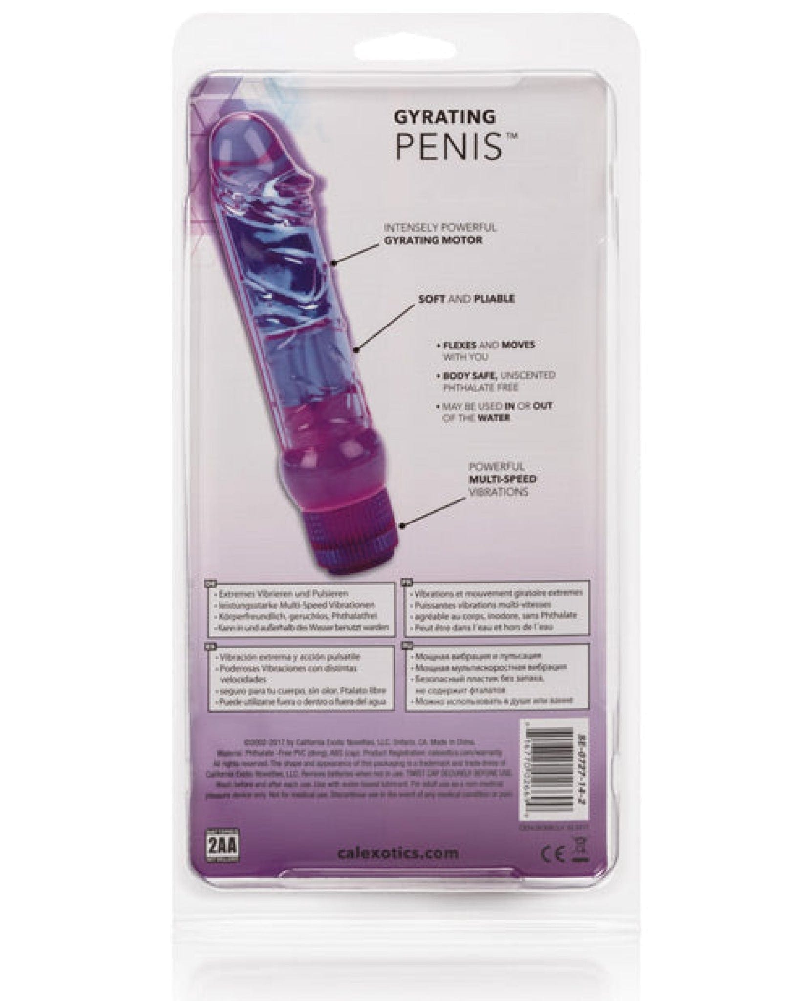 Doll Authority Vibrators Crystalessence 6.5" Gyrating Penis - Purple