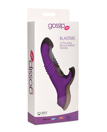 Doll Authority Vibrators Curve Toys Gossip Blasters 7x Thrusting Silicone Rabbit Vibrator - Violet