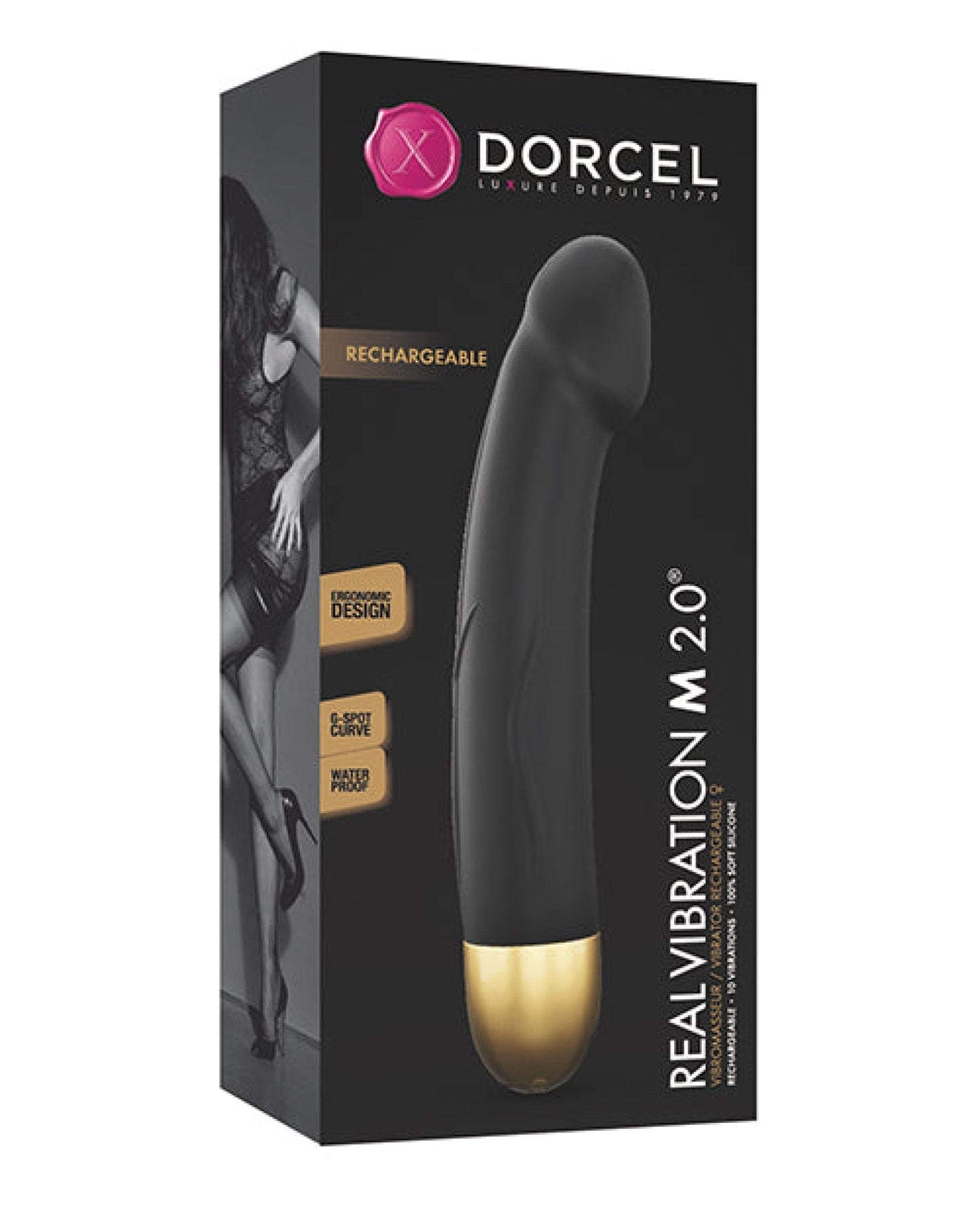 Doll Authority Vibrators Dorcel Real Vibration M 8.6" Rechargeable Vibrator 2.0 - Black-gold