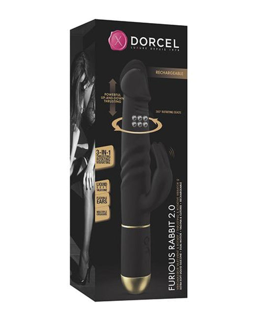 Doll Authority Vibrators Dorcel Thrusting & Spinning Furious Rabbit 2.0 - Black