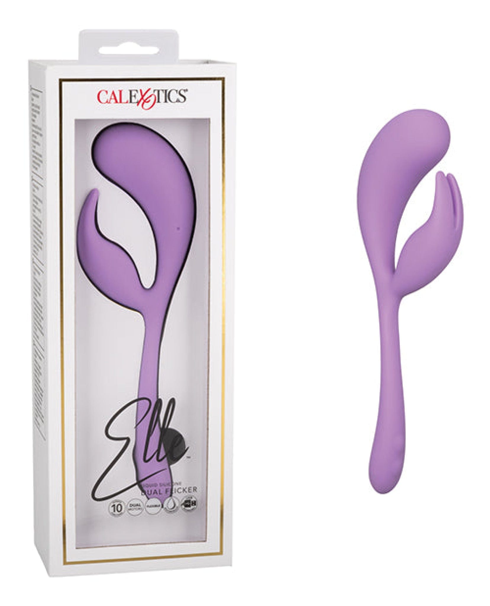 Doll Authority Vibrators Elle Liquid Silicone Dual Flicker - Purple