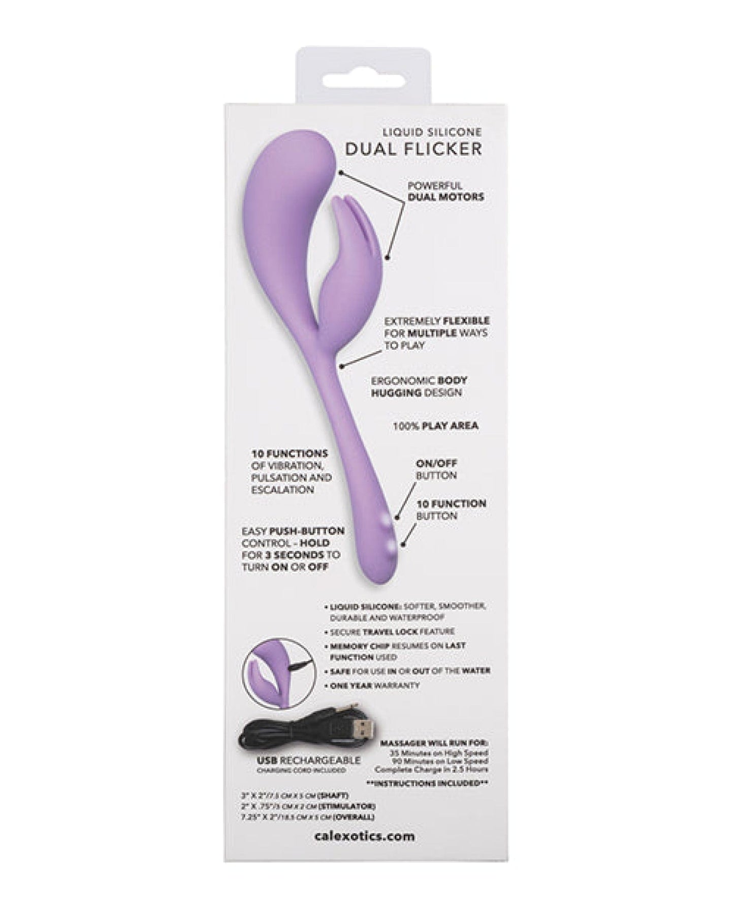 Doll Authority Vibrators Elle Liquid Silicone Dual Flicker - Purple
