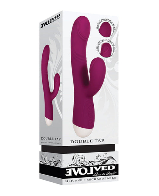 Doll Authority Vibrators Evolved Double Tap - Burgundy
