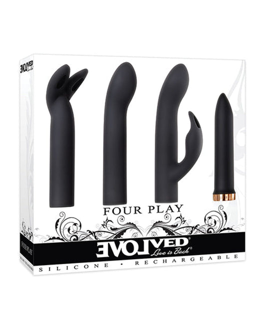 Doll Authority Vibrators Evolved Four Play Kit - Black-rose Gold