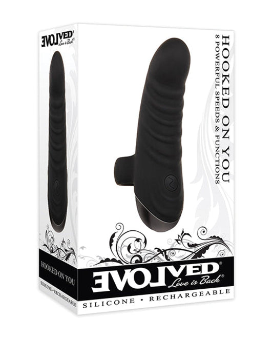 Doll Authority Vibrators Evolved Hooked On You Curved Finger Vibrator - Black