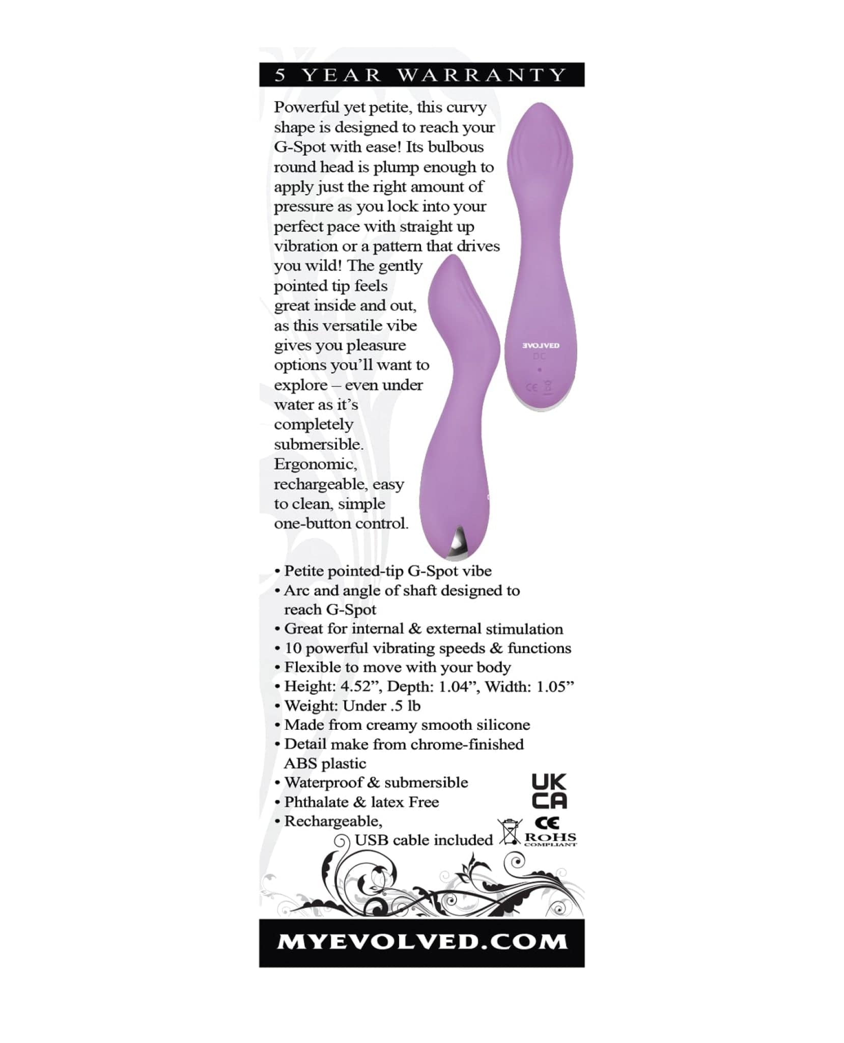 Doll Authority Vibrators Evolved Lilac G Petite G Spot Vibe - Purple