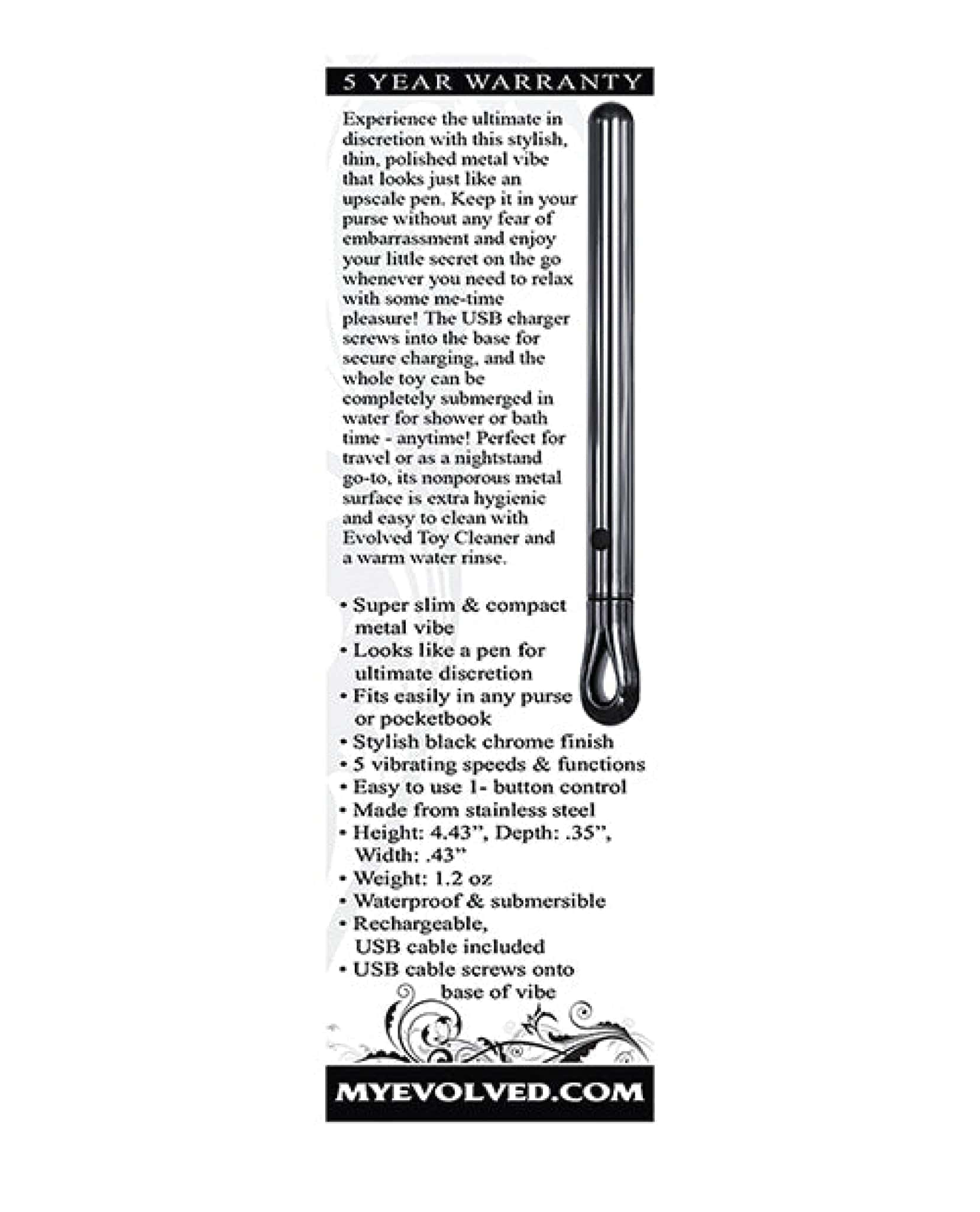 Doll Authority Vibrators Evolved Pen Pal  Vibe - Black