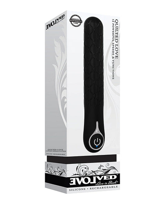 Doll Authority Vibrators Evolved Quilted Love Rechargeable Vibrator - Black