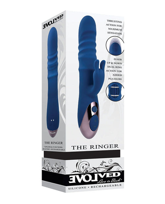 Doll Authority Vibrators Evolved The Ringer Rechargeable Thrusting Rabbit - Blue