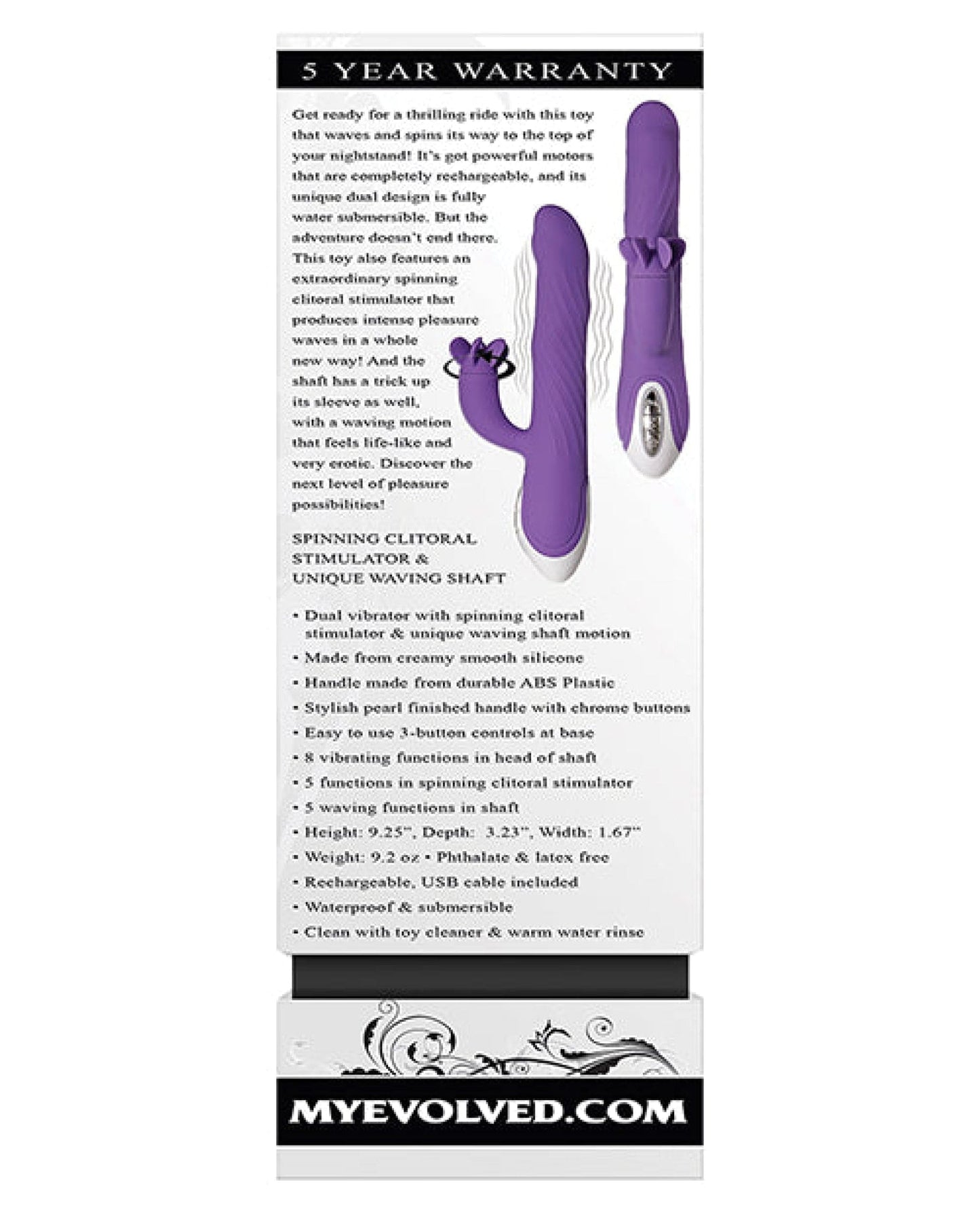 Doll Authority Vibrators Evolved Tilt O Whirl Dual Stim - Purple