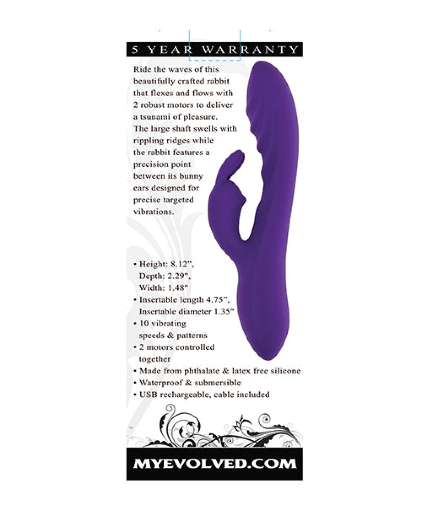 Doll Authority Vibrators Evolved Wavy Rabbit Vibrator - Purple