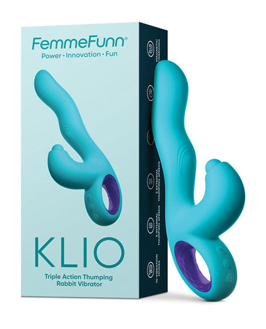 Doll Authority Vibrators Turquoise Femme Funn Klio Triple Action Rabbit