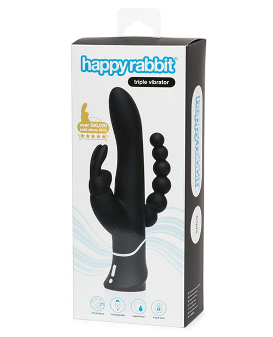 Doll Authority Vibrators Happy Rabbit Triple Curve - Black