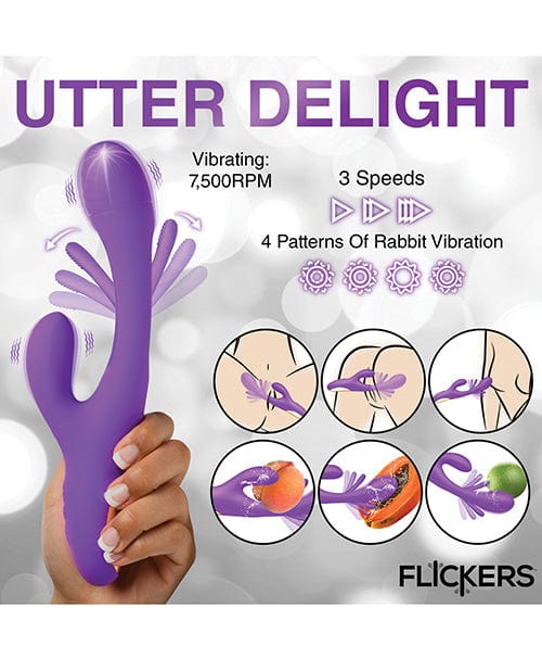 Doll Authority Vibrators Inmi Tri-Flick Flicking Rabbit Vibrator - Purple