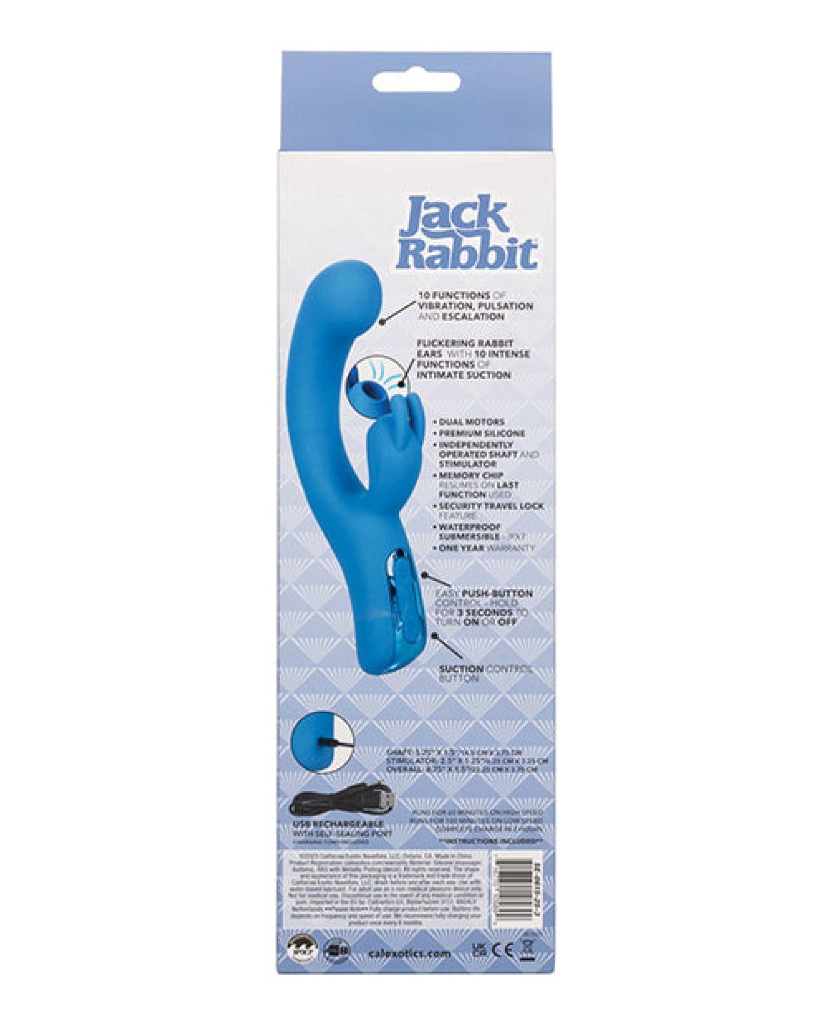 Doll Authority Vibrators Jack Rabbit Elite Suction Rabbit - Blue