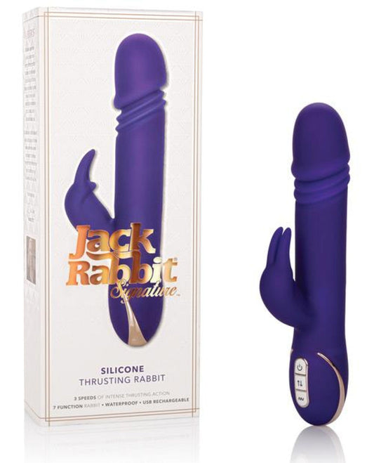 Doll Authority Vibrators Jack Rabbits Signature Silicone Thrusting Rabbits - Purple