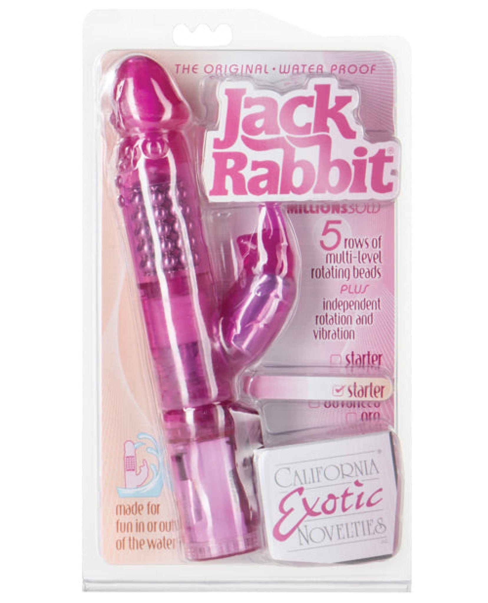 Doll Authority Vibrators Pink Jack Rabbits W/floating Beads Waterproof