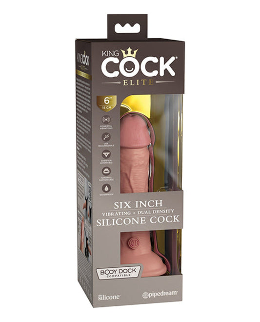 Doll Authority Vibrators Light King Cock Elite 6" Dual Density Vibrating Silicone Cock