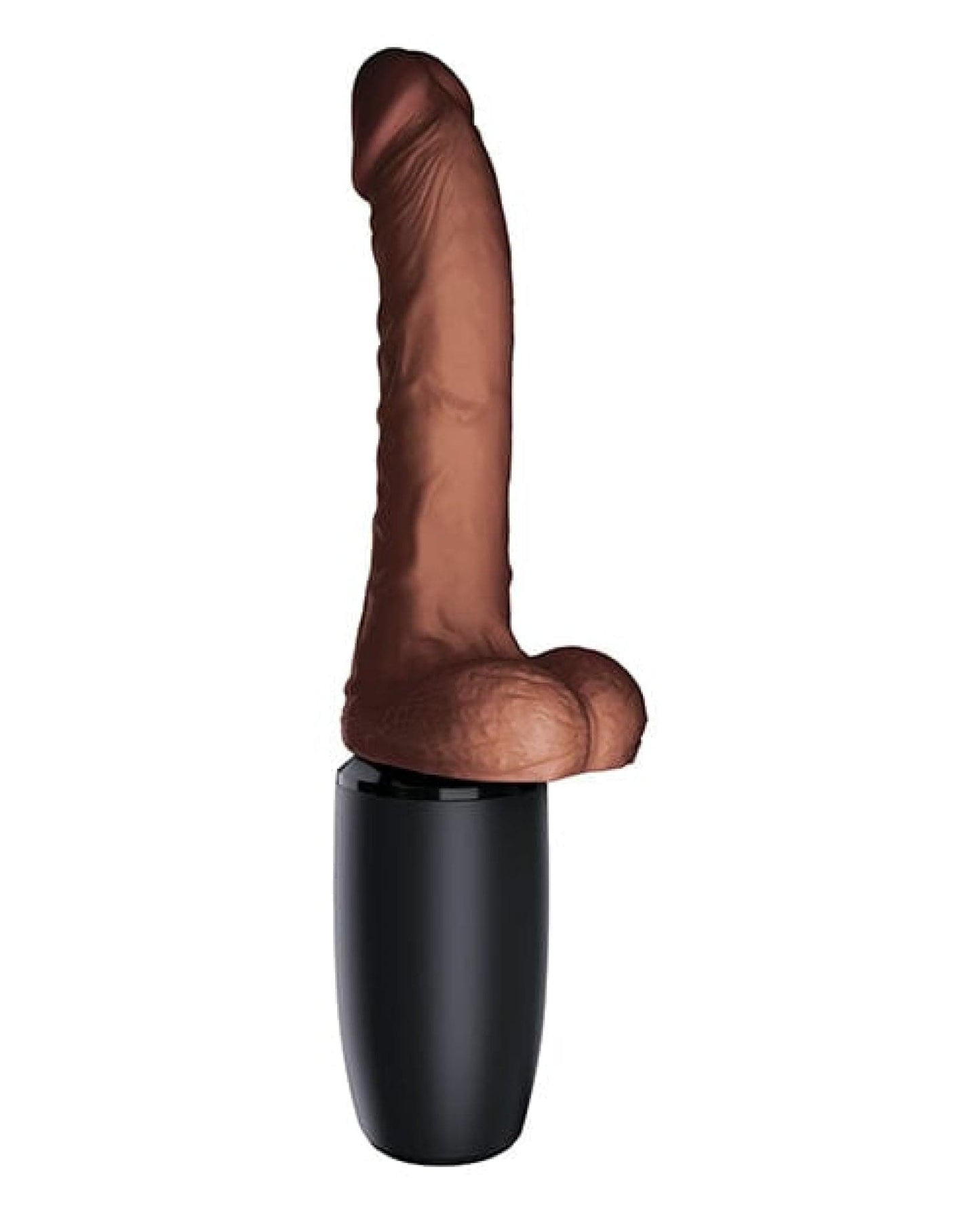 Doll Authority Vibrators King Cock Plus Thrusting, Warming & Vibrating  7.5" Triple Threat Dong - Brown