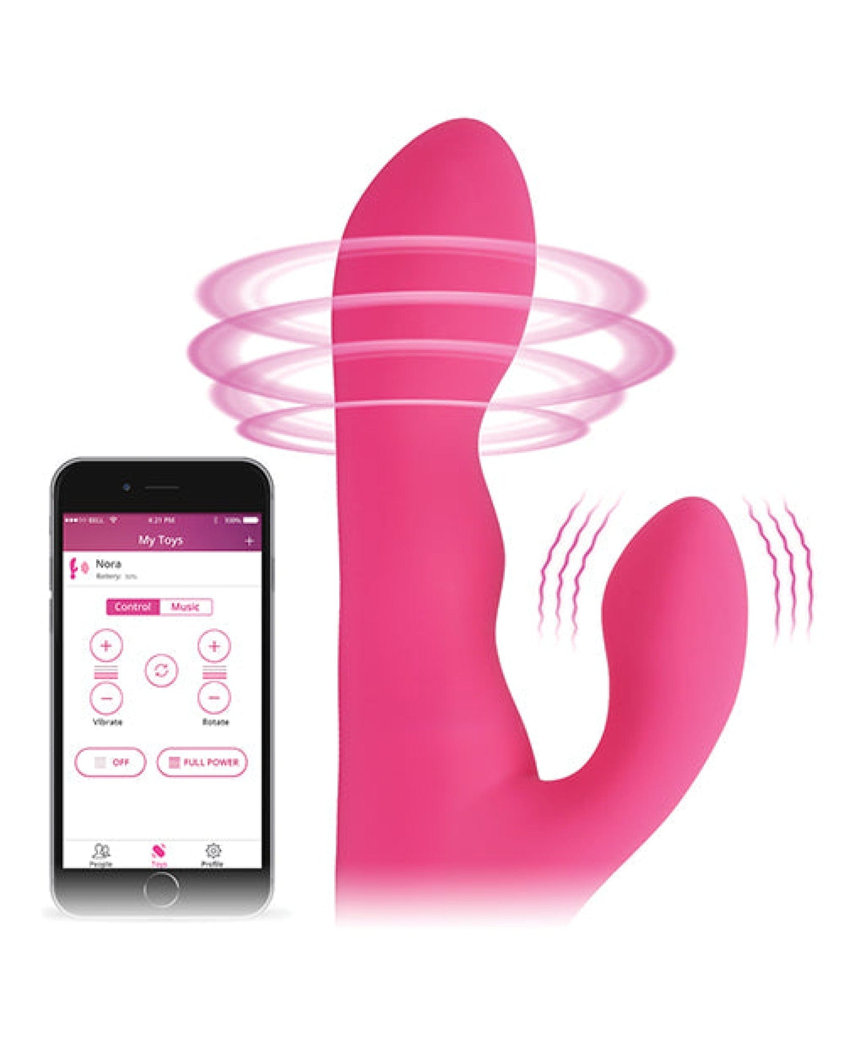 Doll Authority Vibrators Lovense Nora Rotating Head Rabbit - Pink