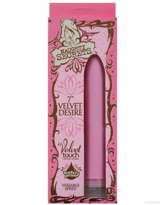 Doll Authority Vibrators Naughty Secret 7" Velvet Desire Waterproof Vibe - Pink
