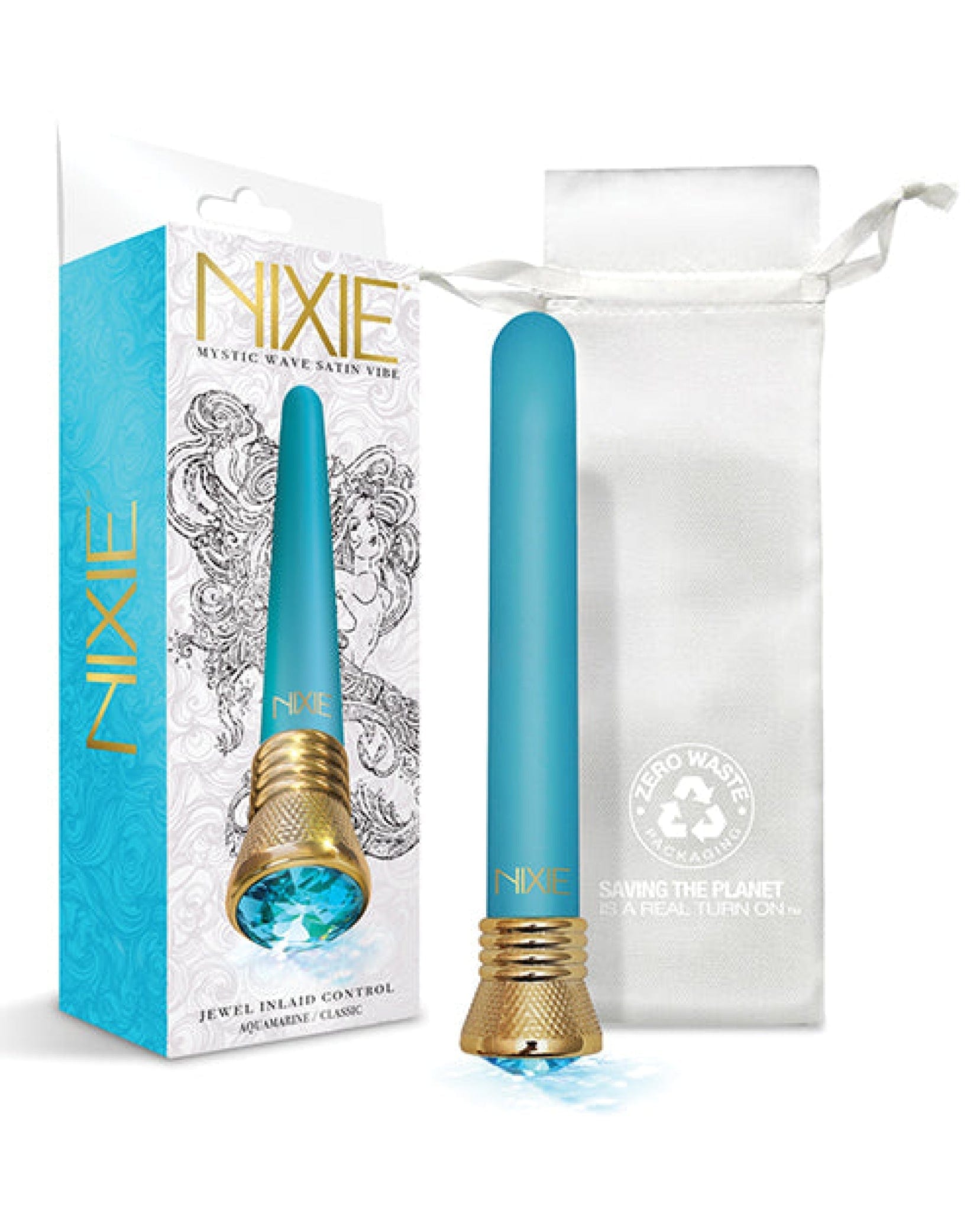 Doll Authority Vibrators Nixie Mystic Wave Satin Classic Vibe - 10 Function Aquamarine