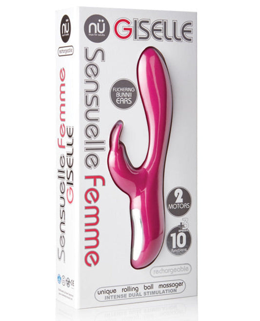 Doll Authority Vibrators Nu Sensuelle Giselle Rechargeable Rabbit - Magenta