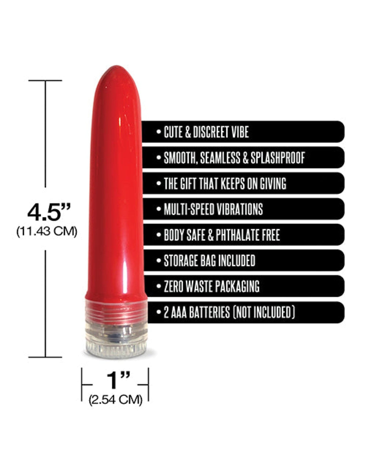 Doll Authority Vibrators Pleasure Package I Didn't Know Your Size 4" Multi Speed Vibe  - Red