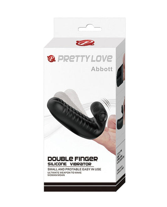 Doll Authority Vibrators Pretty Love Abbott Double Finger Sleeve - Black