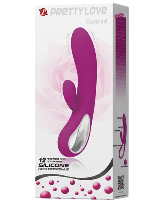 Doll Authority Vibrators Pretty Love Elmer Rabbit W-handle 12 Function - Fuchsia
