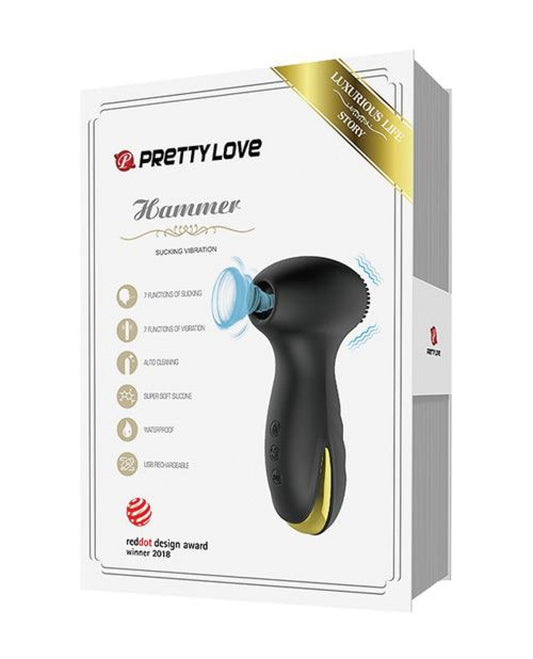 Doll Authority Vibrators Pretty Love Hammer Sucking & Vibrating - Black & Gold