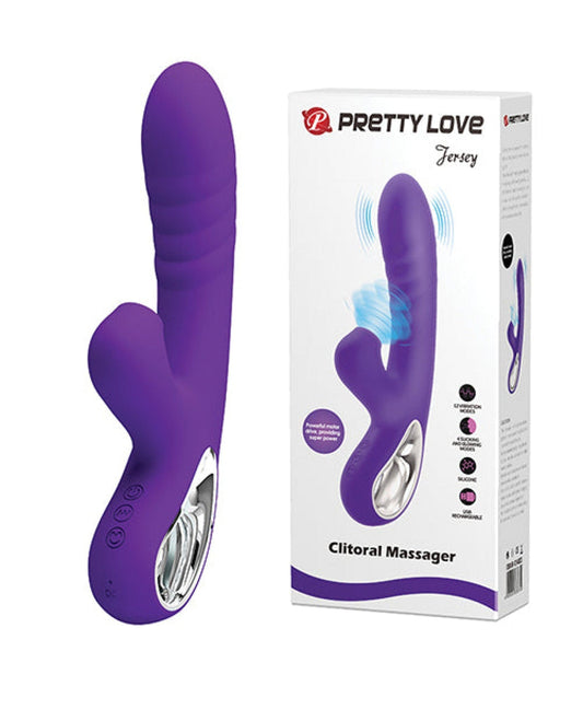 Doll Authority Vibrators Pretty Love Jersey Sucking & Vibrating Rabbit - Purple