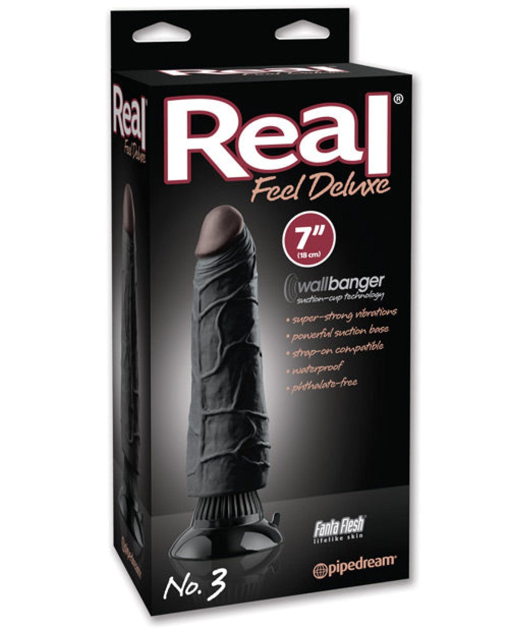 Doll Authority Vibrators Black "Real Feel Deluxe No. 3 7"" Vibe Waterproof"
