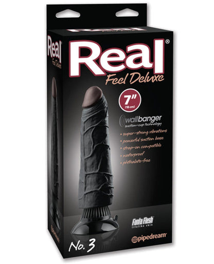 Doll Authority Vibrators Black "Real Feel Deluxe No. 3 7"" Vibe Waterproof"
