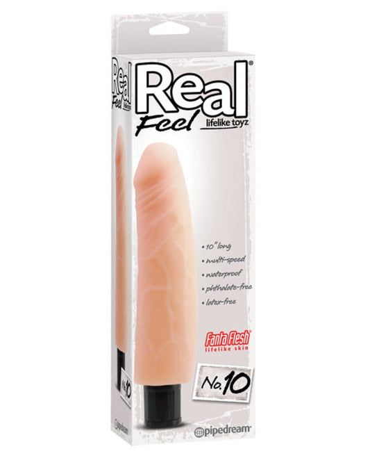 Doll Authority Vibrators Real Feel No. 10  Long 10" Vibe Waterproof - Mutli-speed Flesh