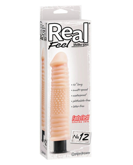 Doll Authority Vibrators Real Feel No. 12  Long 10" Vibe Waterproof - Mutli-speed Flesh