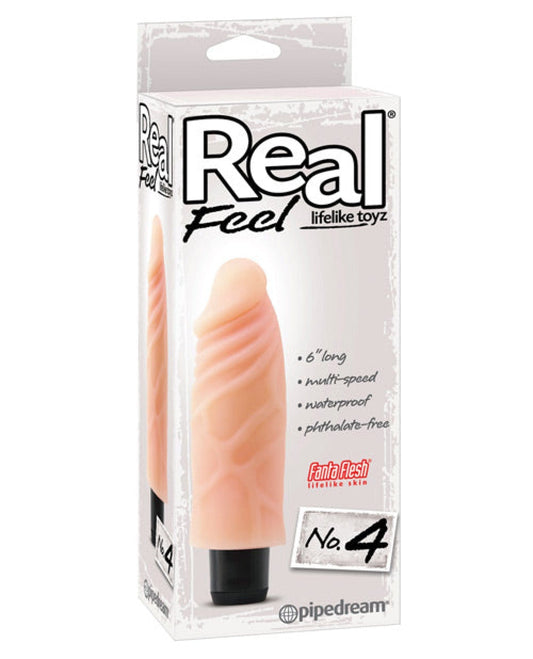 Doll Authority Vibrators Real Feel No. 4  Long 6" Vibe Waterproof - Mutli-speed Flesh