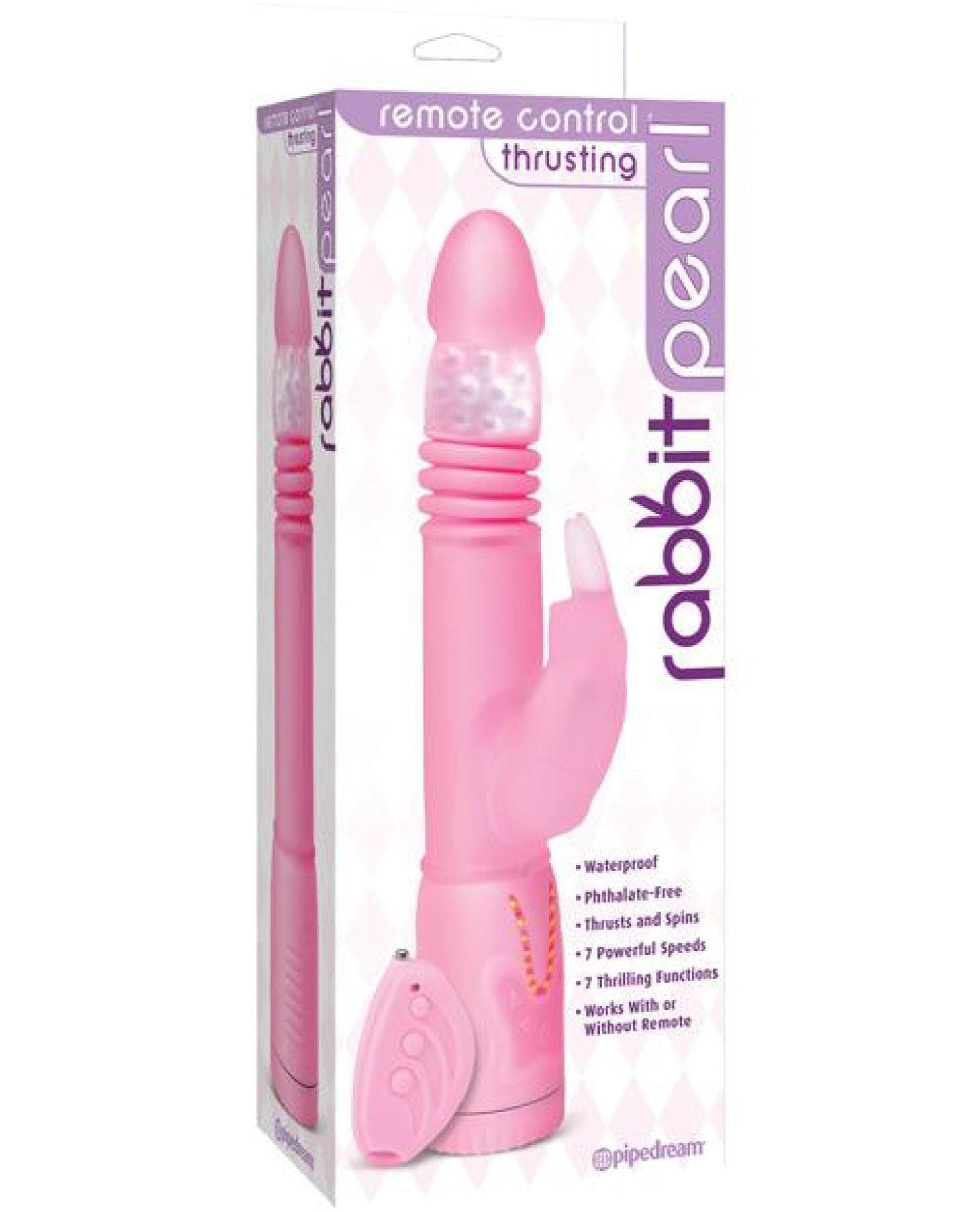Doll Authority Vibrators Remote Control Thrusting Rabbit Pearl - Pink