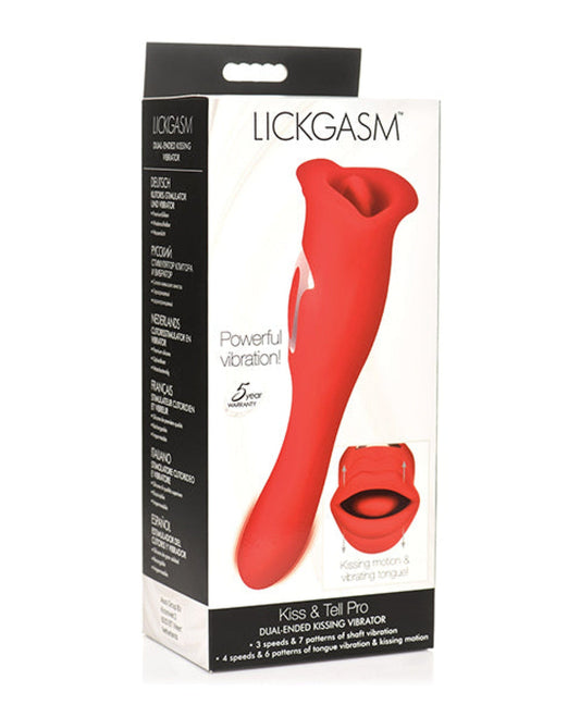 Doll Authority Vibrators Shegasm Lickgasm Kiss + Tell Pro Dual Ended Kissing Vibrator - Red