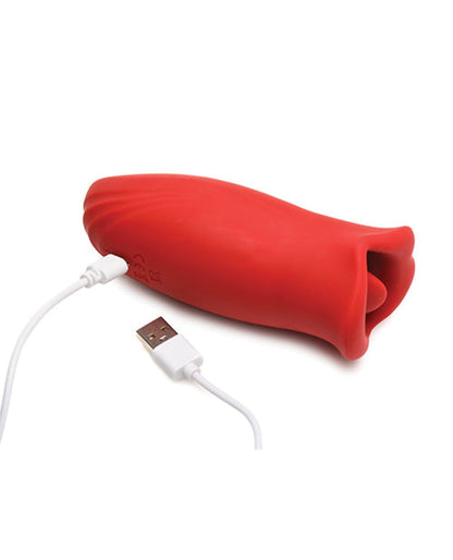 Doll Authority Vibrators Shegasm Lickgasm Kiss + Tell Silicone Kissing & Vibrating Clitoral Stimulator - Red