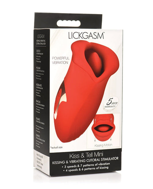 Doll Authority Vibrators Shegasm Lickgasm Kiss + Tell Silicone Kissing & Vibrating Clitoral Stimulator - Red