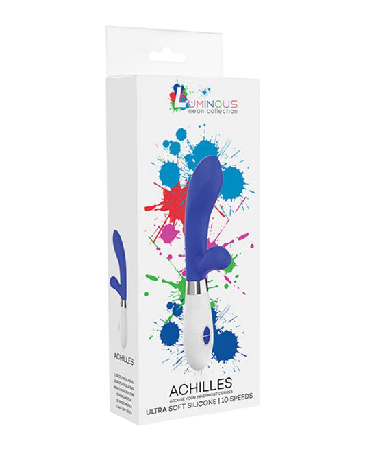 Doll Authority Vibrators Shots Luminous Achilles Silicone 10 Speed Rabbit Vibrator - Royal Blue