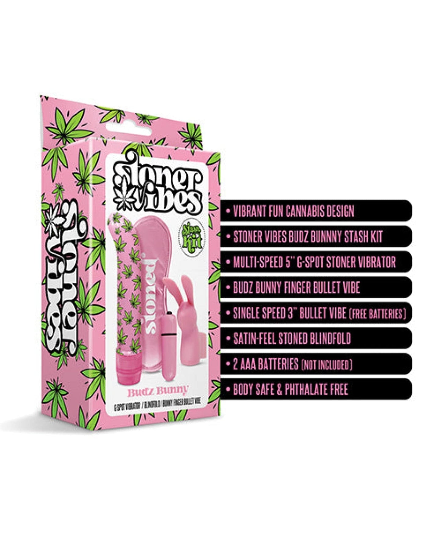 Doll Authority Vibrators Stoner Vibes Budz Bunny Stash Kit - Pink