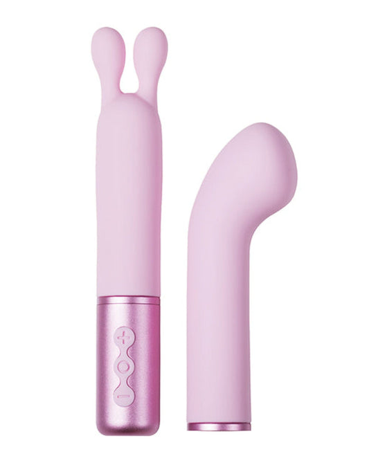 Doll Authority Vibrators Pink The Naughty Collection Interchangeable Heads Vibrator - Bundle