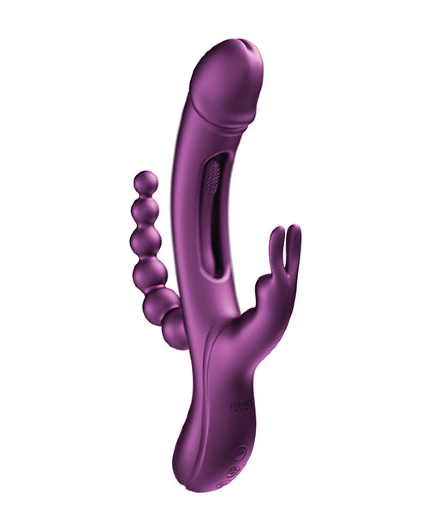 Doll Authority Vibrators Purple Trilux Kinky Finger Rabbit Vibrator With Anal Beads