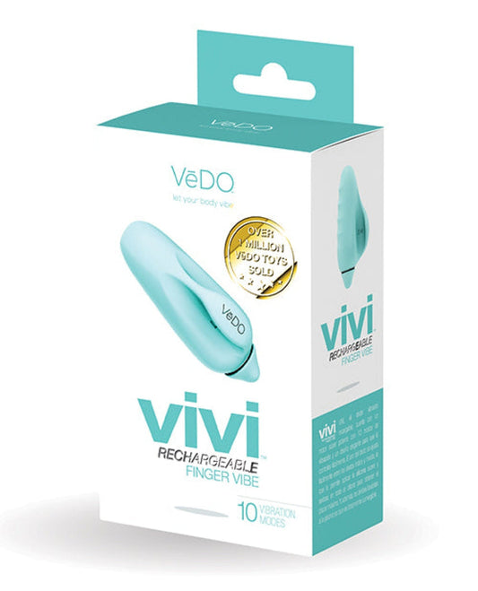 Doll Authority Vibrators Tease Me Turquoise Vedo Vivi Rechargeable Finger Vibe