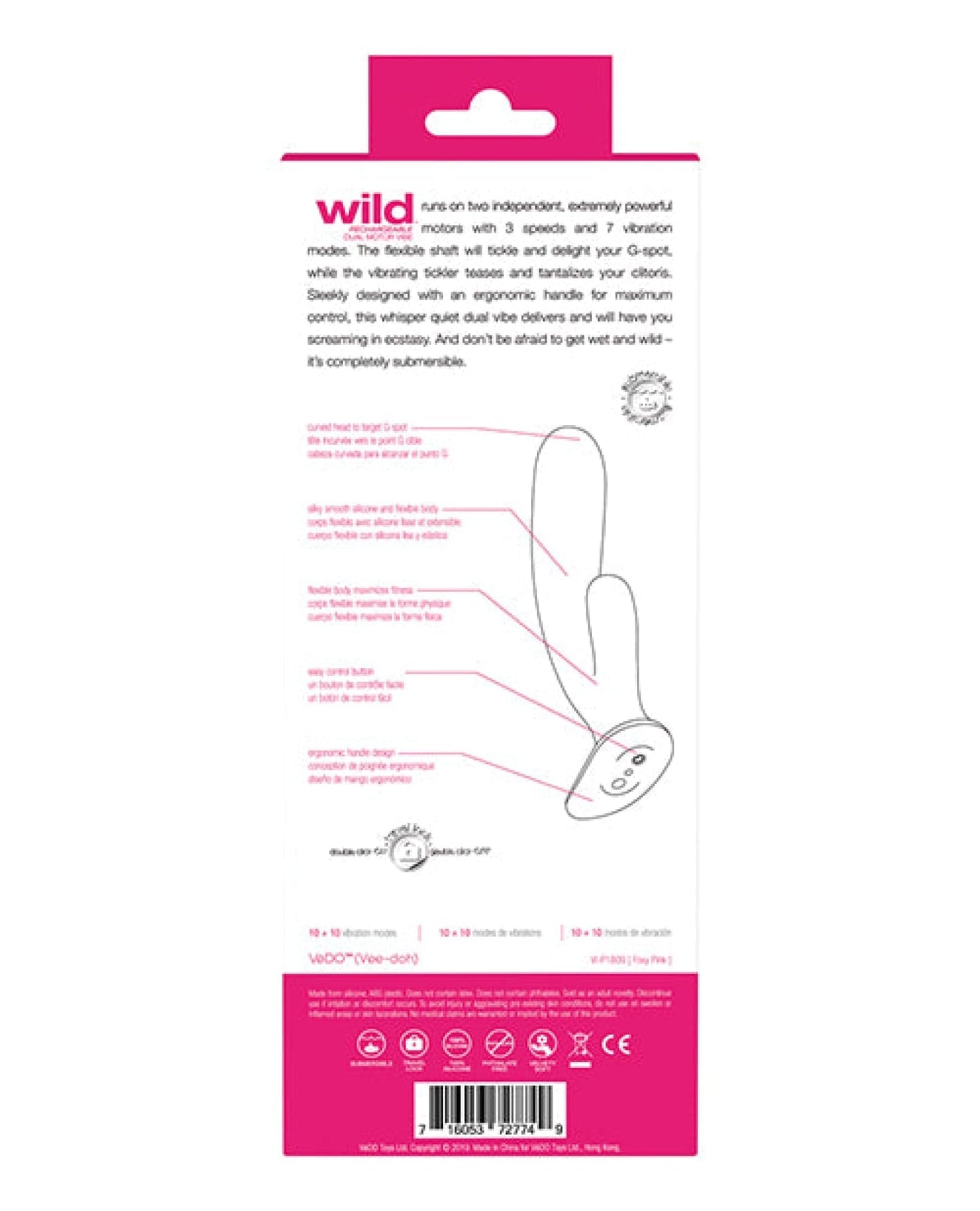 Doll Authority Vibrators Vedo Wild Rechargeable Dual Vibe
