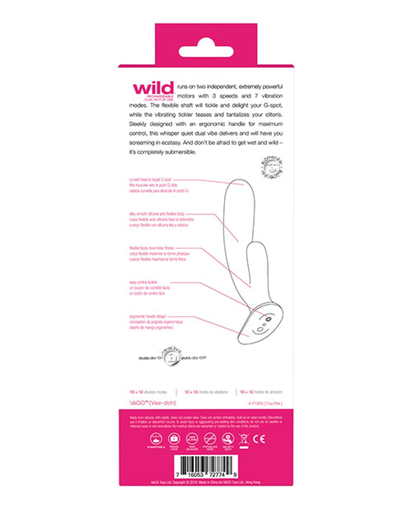 Doll Authority Vibrators Vedo Wild Rechargeable Dual Vibe