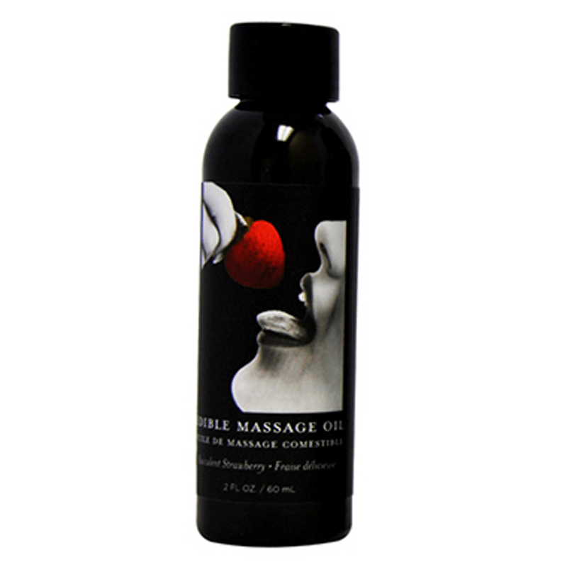 Earthly Body Lubes Edible Massage Oil Strawberry 2 fl oz / 60 ml