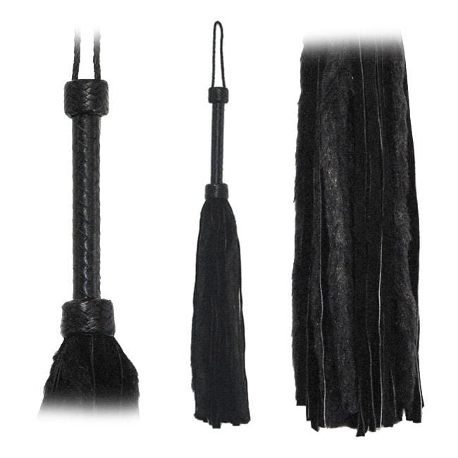 Fetissimo Other Flogger Black Fur Black Suede Tails 26in